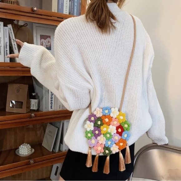 Colorful Floral Crochet Bag - Picture 1 of 2